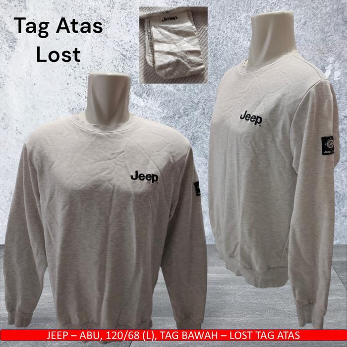 Sweater Putih Misty/Crewneck Jeep Putih/CN Original Jeep - Bekas