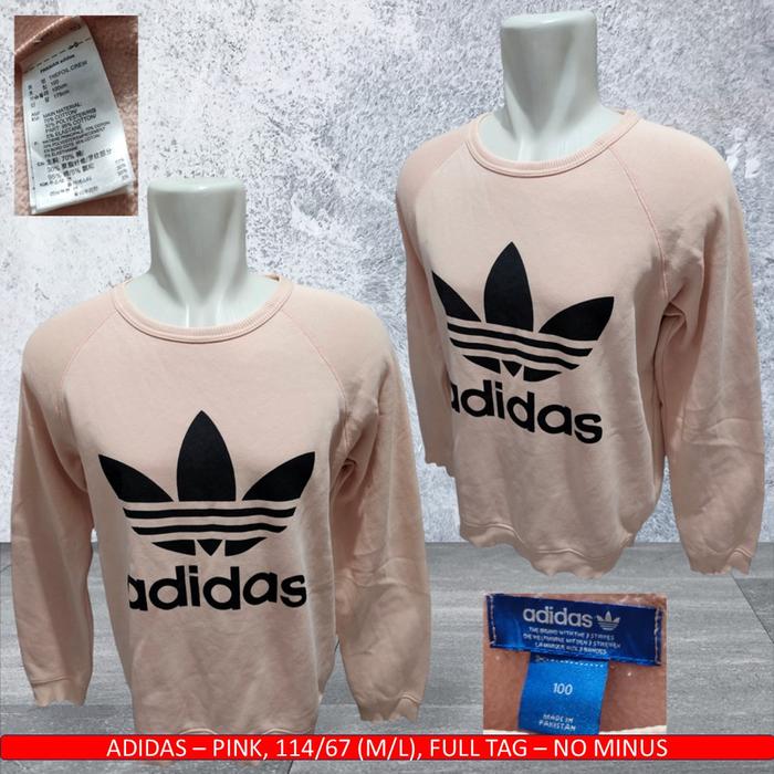 Sweater Crewneck Pink Adidas Original/Adidas Wanita Original, Bekas
