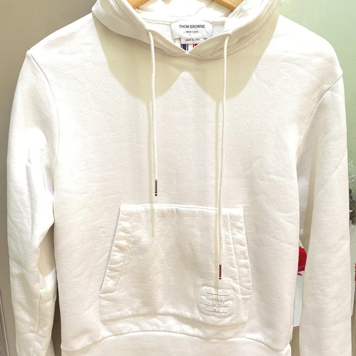 Authentic thom browne classic loopback stripe hoodie
