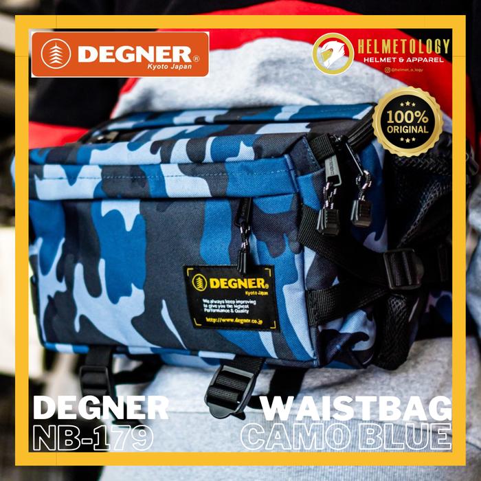 Degner NB-179 Camo Blue Waistbag Hip Bag Tas Pinggang ukuran besar Original 5,5 liter bisa dijadikan
