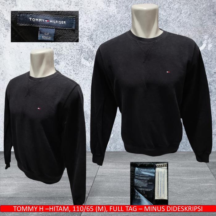 Jaket Sweater Hitam, Tommy Hilfiger Original/CN Tommy Hilfiger - Bekas