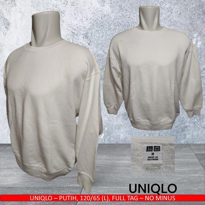 CN Uniqlo Basic Ori/Crewneck Uniqlo Original/CN Uniqlo Putih - Bekas