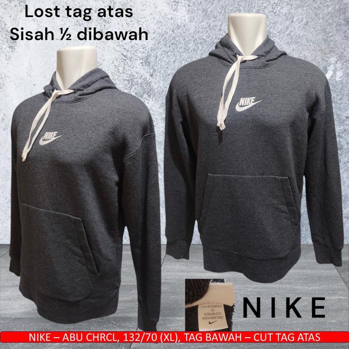 Nike Hoodie Abu Ori/Nike Logo Tengah Ori/Hoodie Nike Original- Bekas