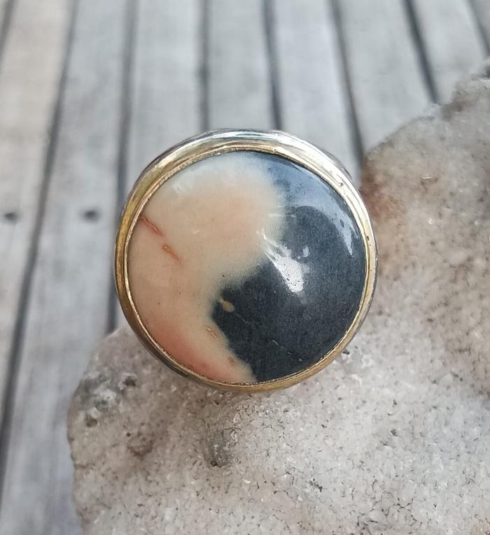 Natural Jesper Ying Yang Unik Ring Koin HM Ukir HOBO