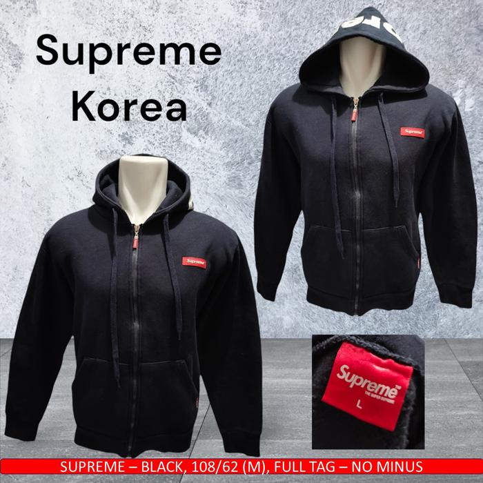 Sweater Hoodie Supreme Original/Hoodie Supreme Ori, Hitam - Thrift/Bks