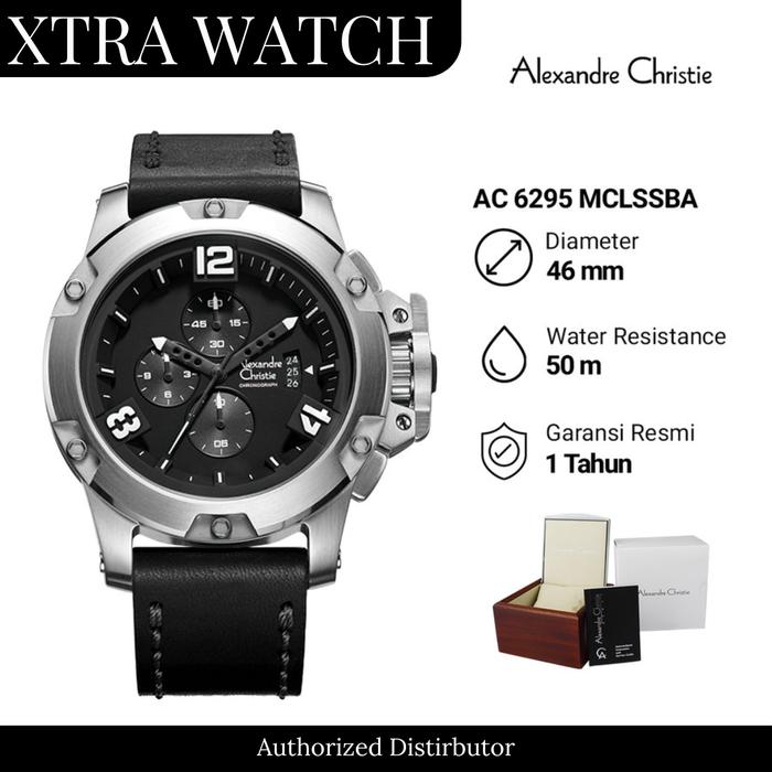 Jam Tangan Pria AC Alexander Christie 6295 Original Chronograph - Silver Black