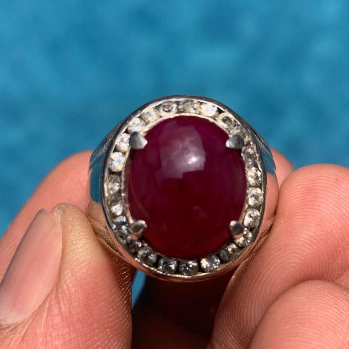RED RUBY PIGEON BLOOD  HANDMADE SILVER RING