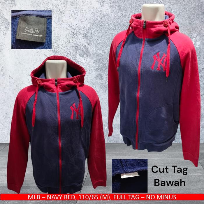 Sweater Hoodie MLB/MLB Hoodie Original, Navy Red - Thrift/Bekas