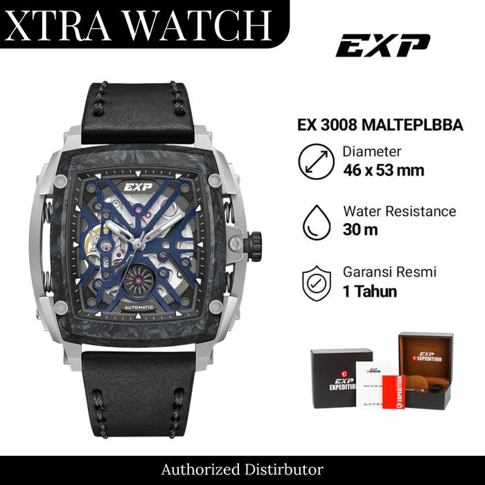 JAM TANGAN PRIA EXPEDITION EXP 3008 / E3008 ORIGINAL AUTOMATIC - BLACK BLUE