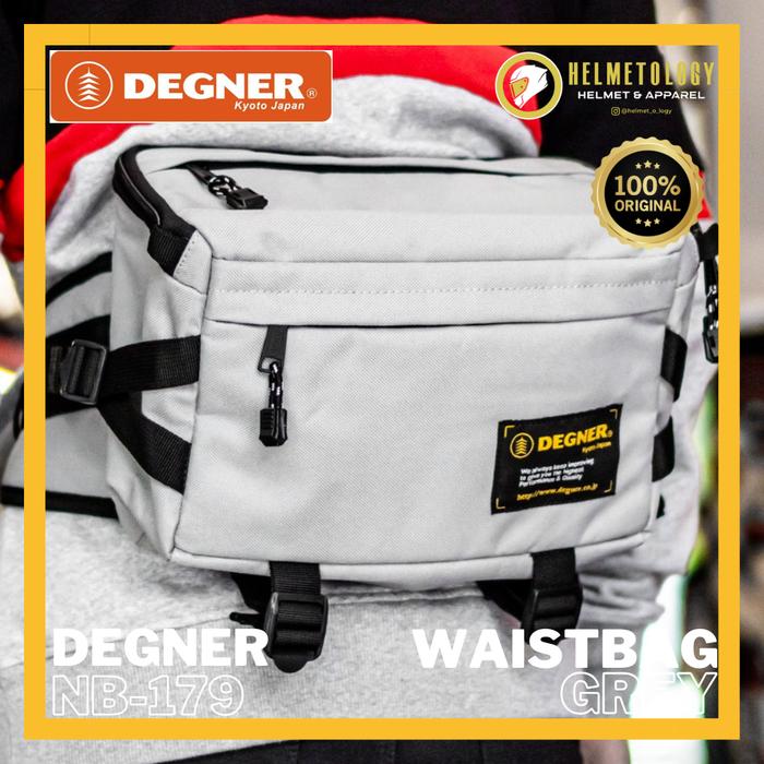 Degner NB-179 Grey Waistbag Hip Bag Tas Pinggang ukuran besar Original 5,5 liter bisa dijadikan tas 