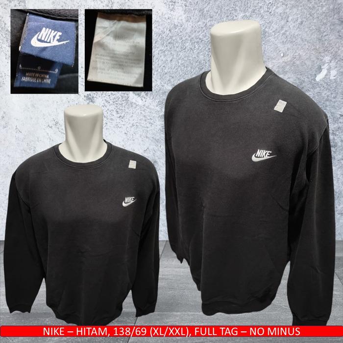Crewneck Hitam Wosh Nike Original/Nike CN Hitam Original - Second