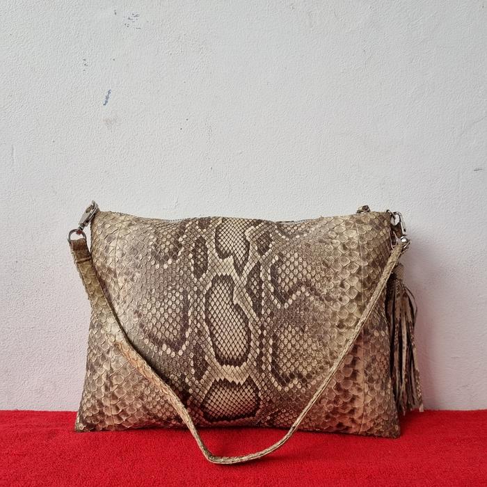 TAS SHOULDER WANITA KULIT ASLI SECOND BRANDED IMPORT CREAM / TAS KETEK WANITA