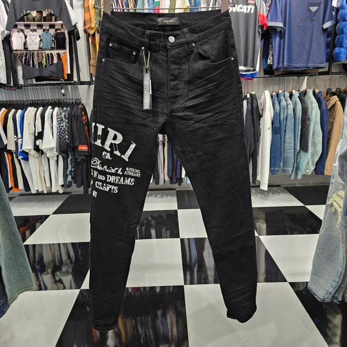 celana amir skinny jeans logo-print ripped HQ best damin kn