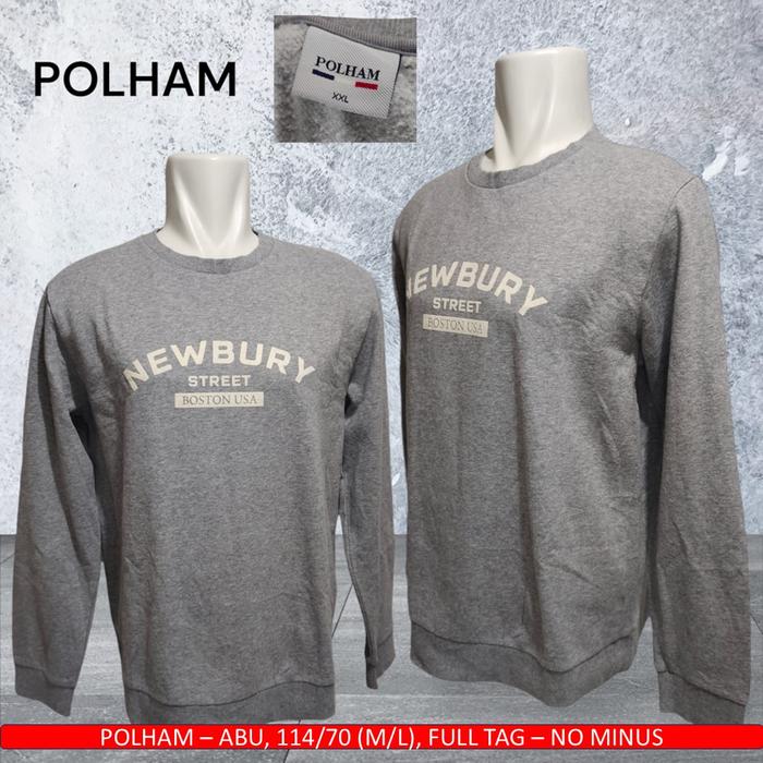Crewneck POLHAM Original / CN Polham Ori / Crewneck Abu Abu - Bekas