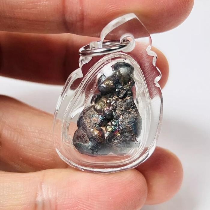 Natural Laos Rainbow Leklai Stone Buffalo Mountain Pendant