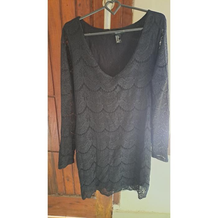 Dress Brukat Hitam - Full brukat - Preloved