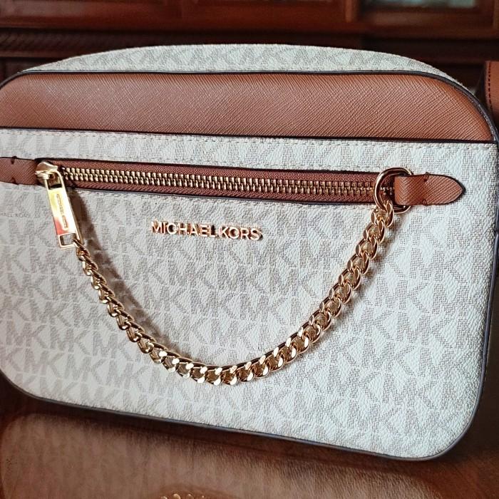 Michael Kors Crossbody Vanilla Brown Jet Set Signature