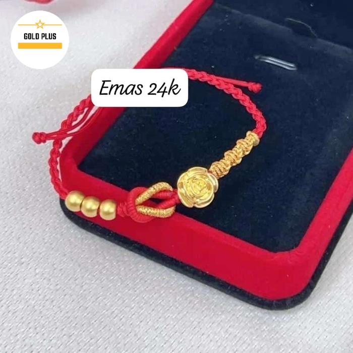 Gelang emas mawar bola hongkong