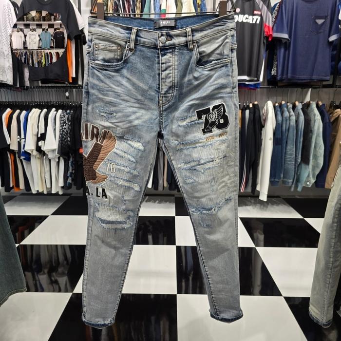 celana skinny amir logo applique 76 skinny jeans  HQ Best import kn