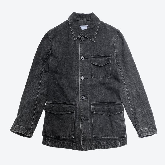 Futuristic Black Black Washed Levis Red Label Ladies Engineered Denim Chore Jacket - Unisex - XS
