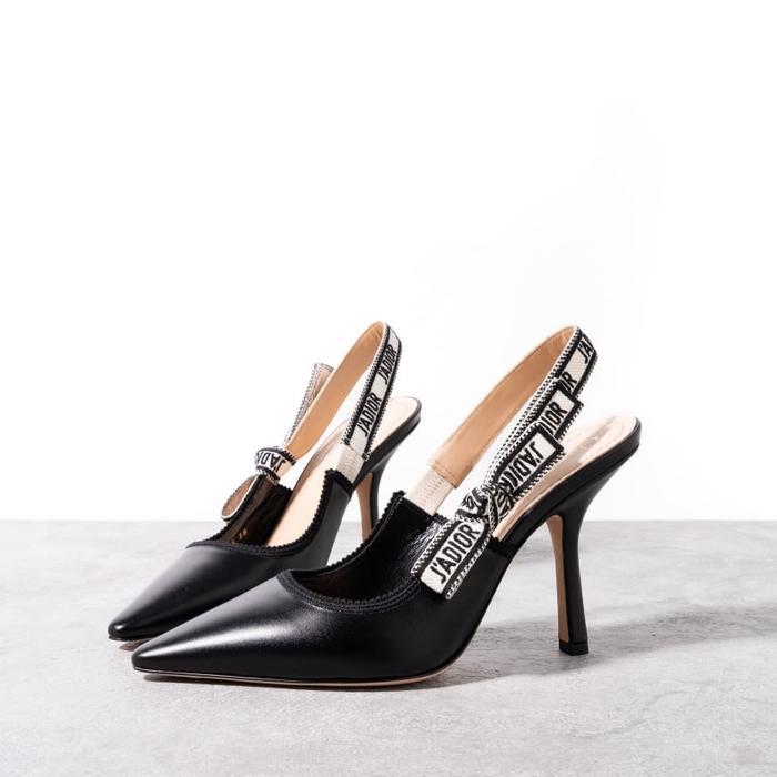 CHRISTIAN DIOR Jadior 100mm slingback pump calfskin Black