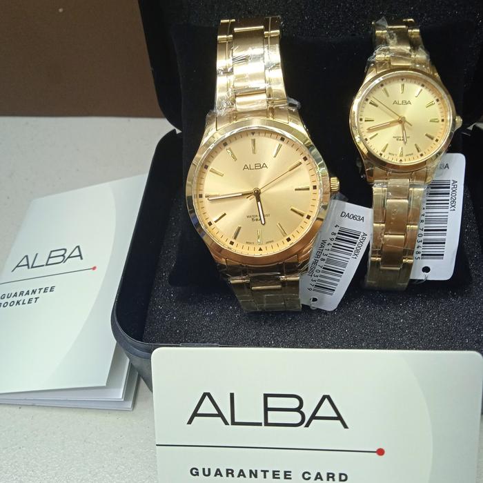 JAM TANGAN ALBA COUPLE RANTAI KUNING GOLD ORI 100%