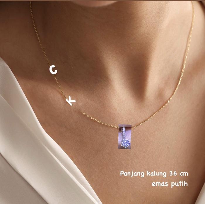 Pesenan Kalung + Liontin Mas Putih Kadar 750 Asli Emas