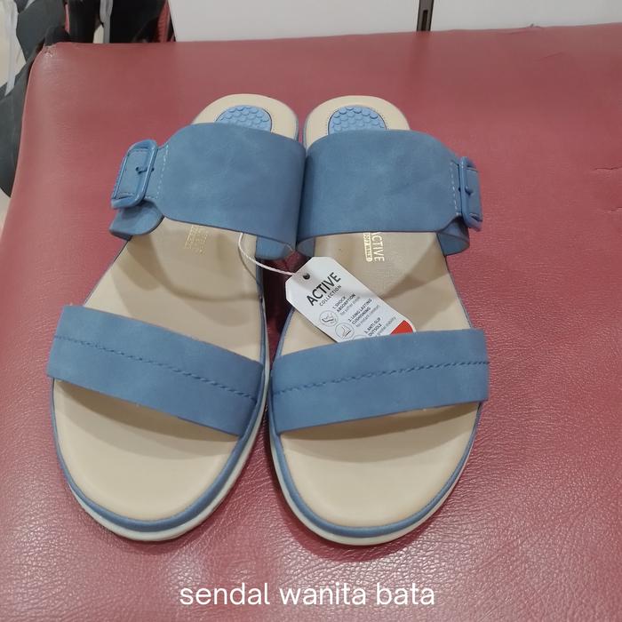 sendal wanita bata comfit original bata biru
