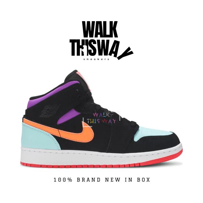 sepatu wanita sneakers air jordan 1 mid multicolour / sepatu jordan / sneakers wanita / candy