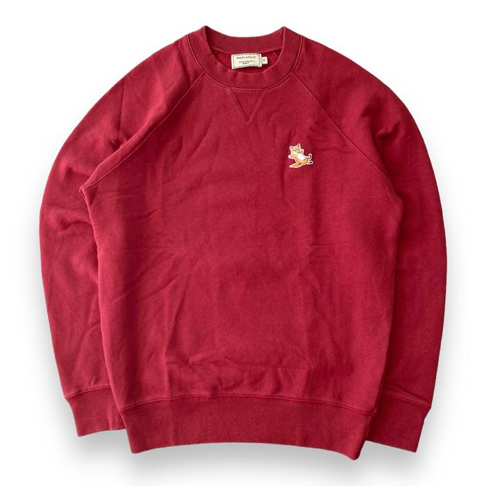 Maison Kitsune chillax fox red sweatshirt authentic original