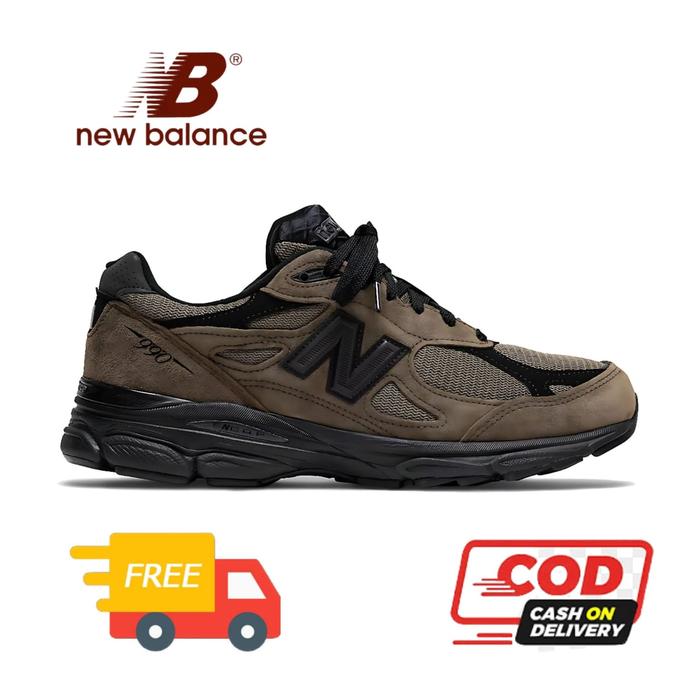 SEPATU NB NEW BALANCE 990 V3 BROWN BLACK 100 % BNIB
