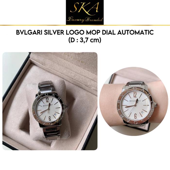 Bvlgari Watch Authentic Silver Logo MOP Dial Automatic 37mm