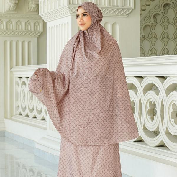 mukena BUTTONSCARVES Monogram Mini Capsule Prayer Robe - Sandstone