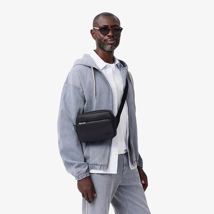 Tas sling bag man Lacoste Classic Pique shoulder bag man black