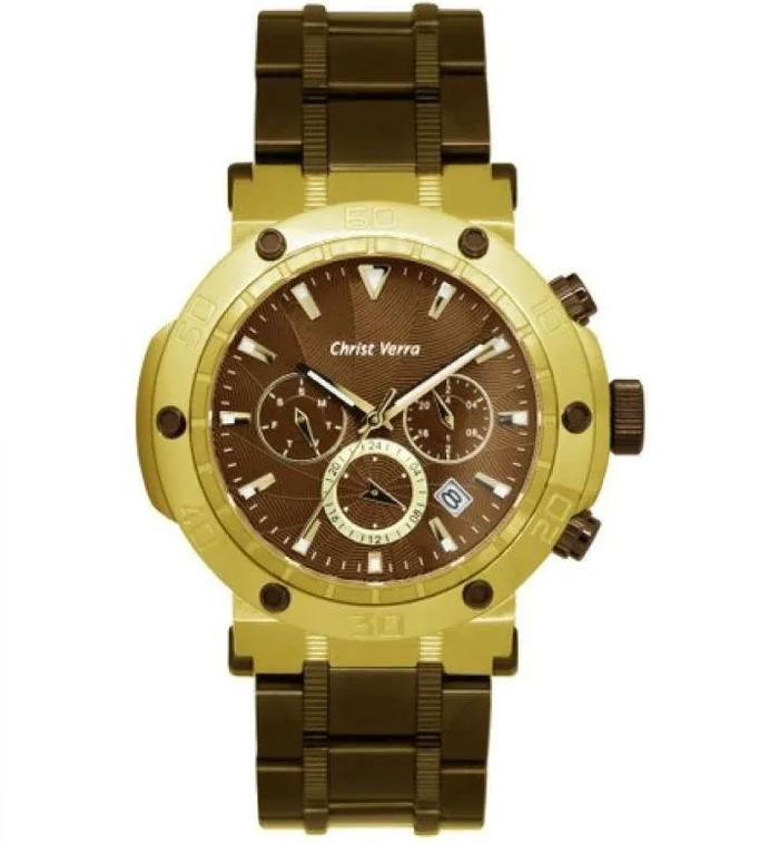 Jam Tangan CHRIST VERRA Pria Original CV 52283G-19 BRN