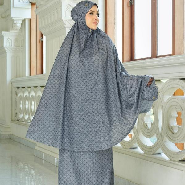 Mukena BUTTONSCARVES Monogram Mini Capsule Prayer Robe - Gray