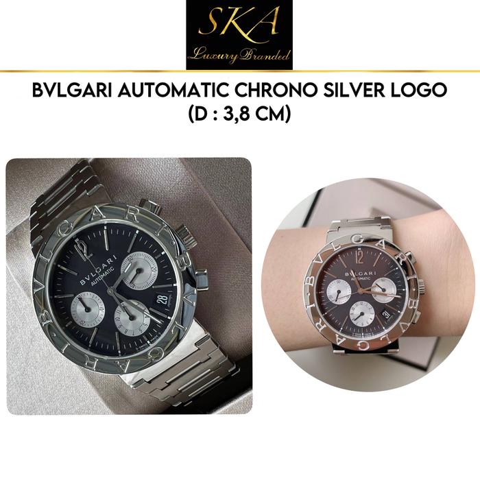 Bvlgari Watch Authentic Automatic Chrono Silver Logo 38mm