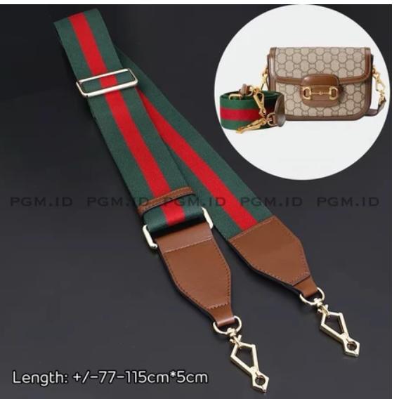 Bag strap premium gucc gg horsebit neo tali tas vintage green red
