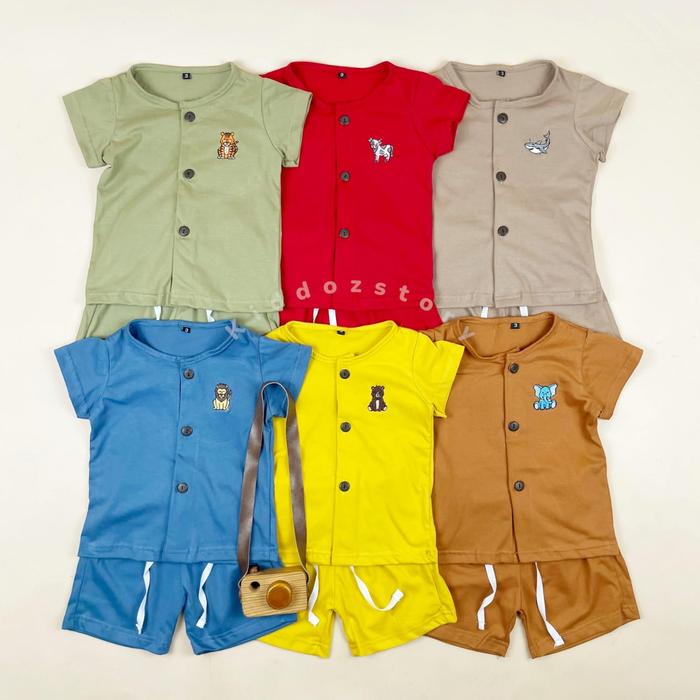 Setelan Anak Set Button Bordir Pineapple Kids Setelan Bayi Usia 0 1 2 3 4 tahun