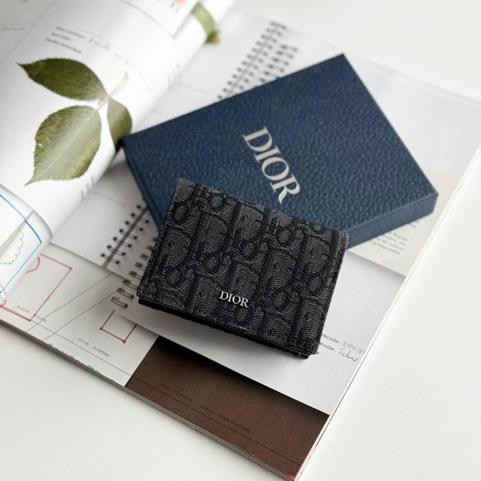 Original - Dior Oblique black dompet kartu card wallet pria