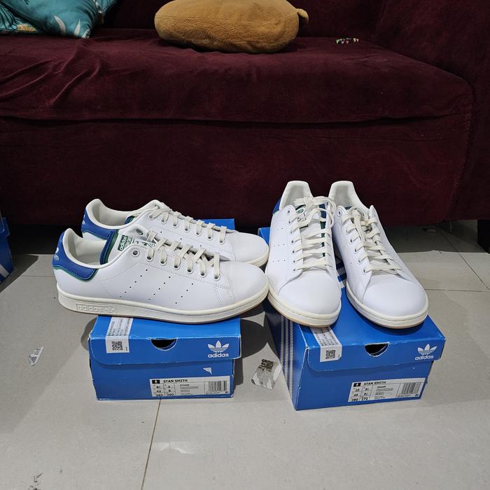 Adidas original Stan Smith white blue leather bnib resmi