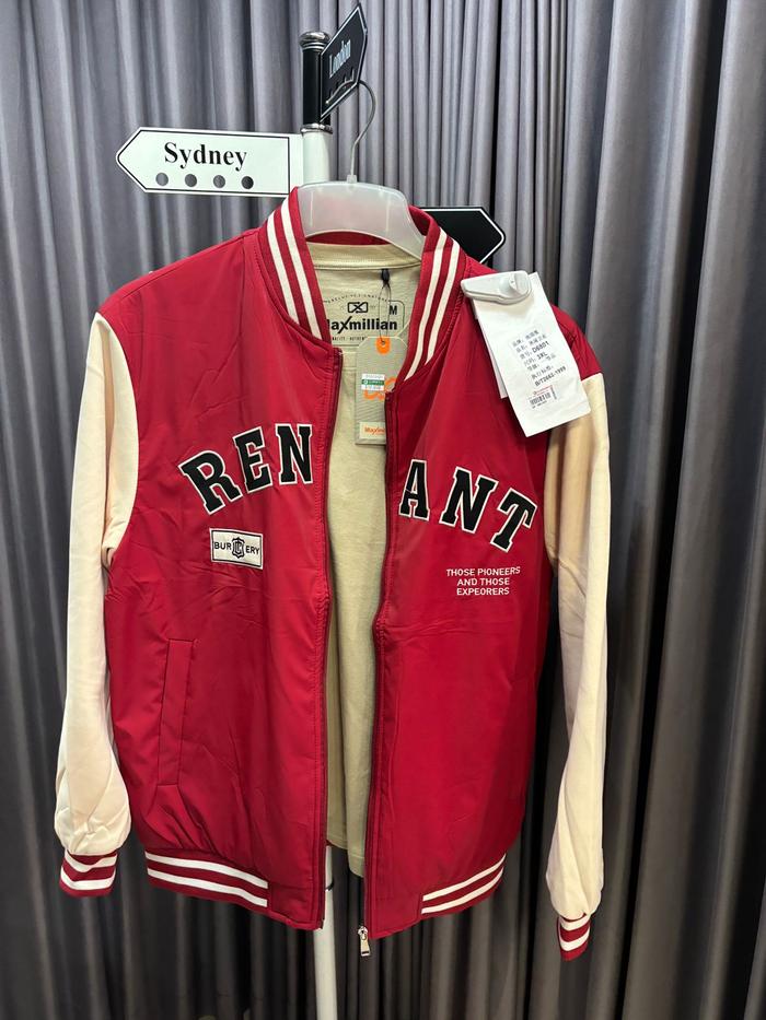 Jacket Bomber Merah Variasi Tulisan