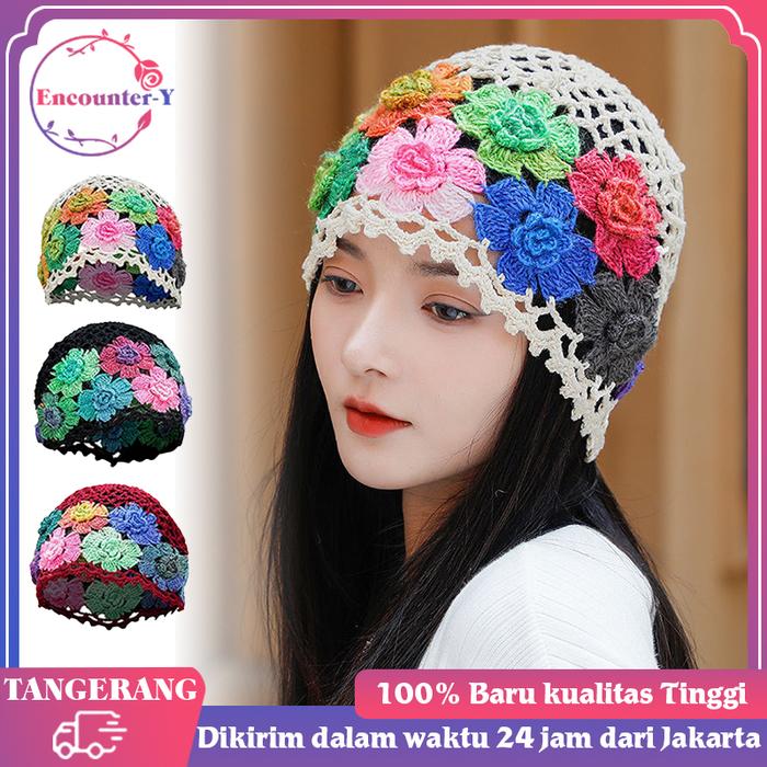 Rajut Topi Rajut Handmade Topi Rajut Korean Style Topi Rajut Wanita Hijab Hollow Topi Rajutan