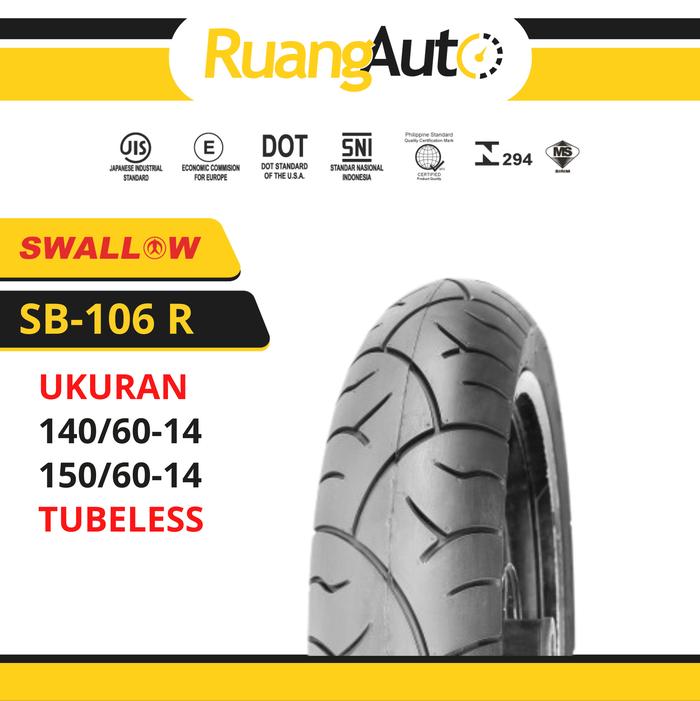 BAN LUAR SEPEDA MOTOR SWALLOW SB-106 R STROM SP 140/60 150/60 RING 14 TUBELESS