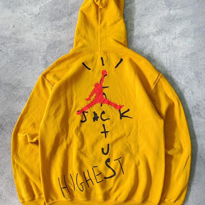 Rare Nike air x Travis Scott yellow mustard hoodie authentic original
