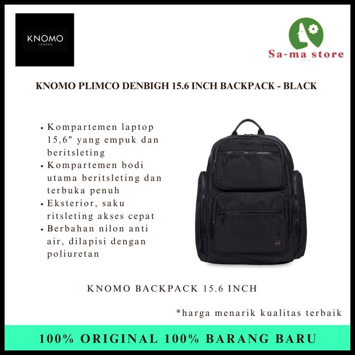 KNOMO PLIMCO DENBIGH 15.6 INCH BACKPACK - BLACK (40-401-BLK)