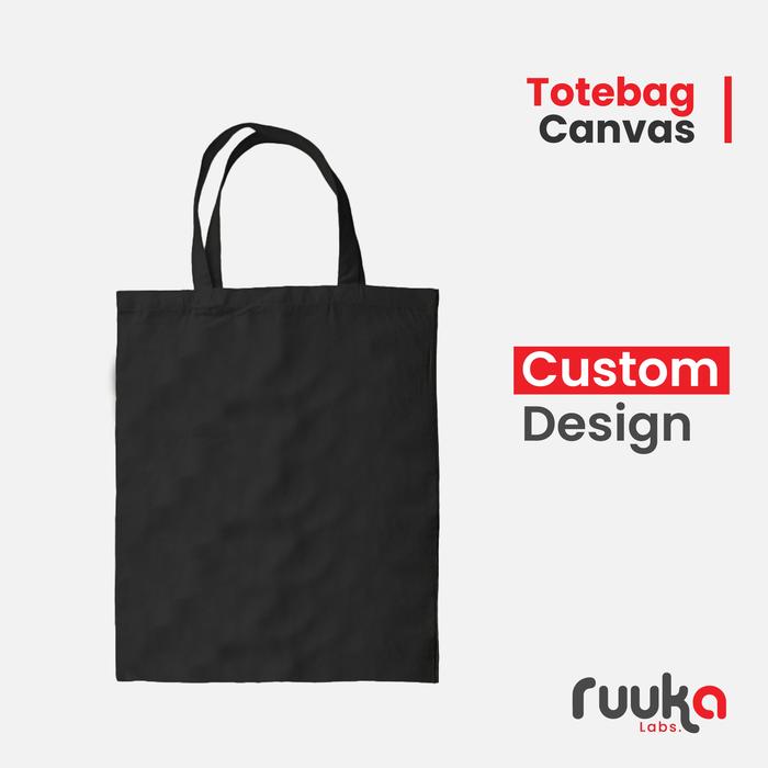 Totebag Kanvas Hitam / Custom / DTF