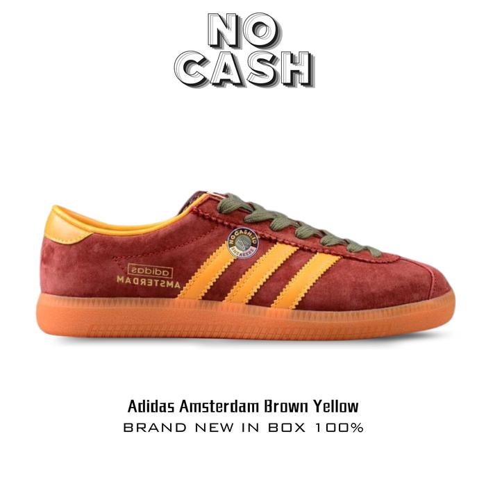 Sepatu Adidas Amsterdam Brown Yellow Original Brand New In Box 100% / Adidas Ori