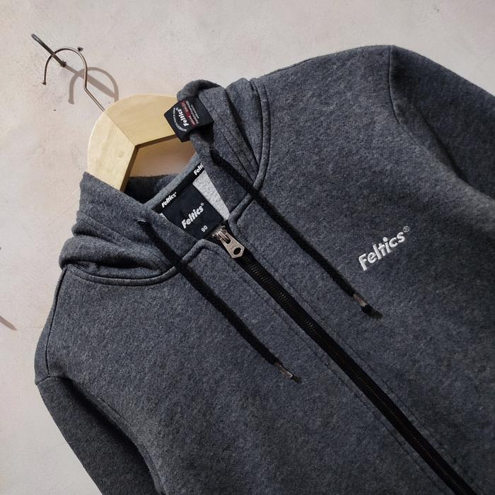 Hoodie Zipper Feltics Dark Grey