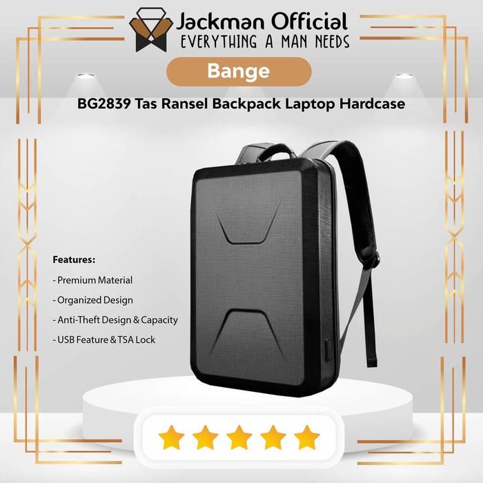 Terlaris Bange Bg2839 Tas Ransel Backpack Laptop Hardcase Usb Tsa Alt Bg22201